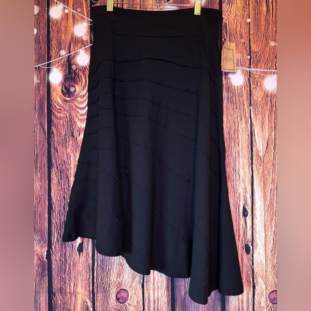 Blue Sky Black A-Line Skirt
